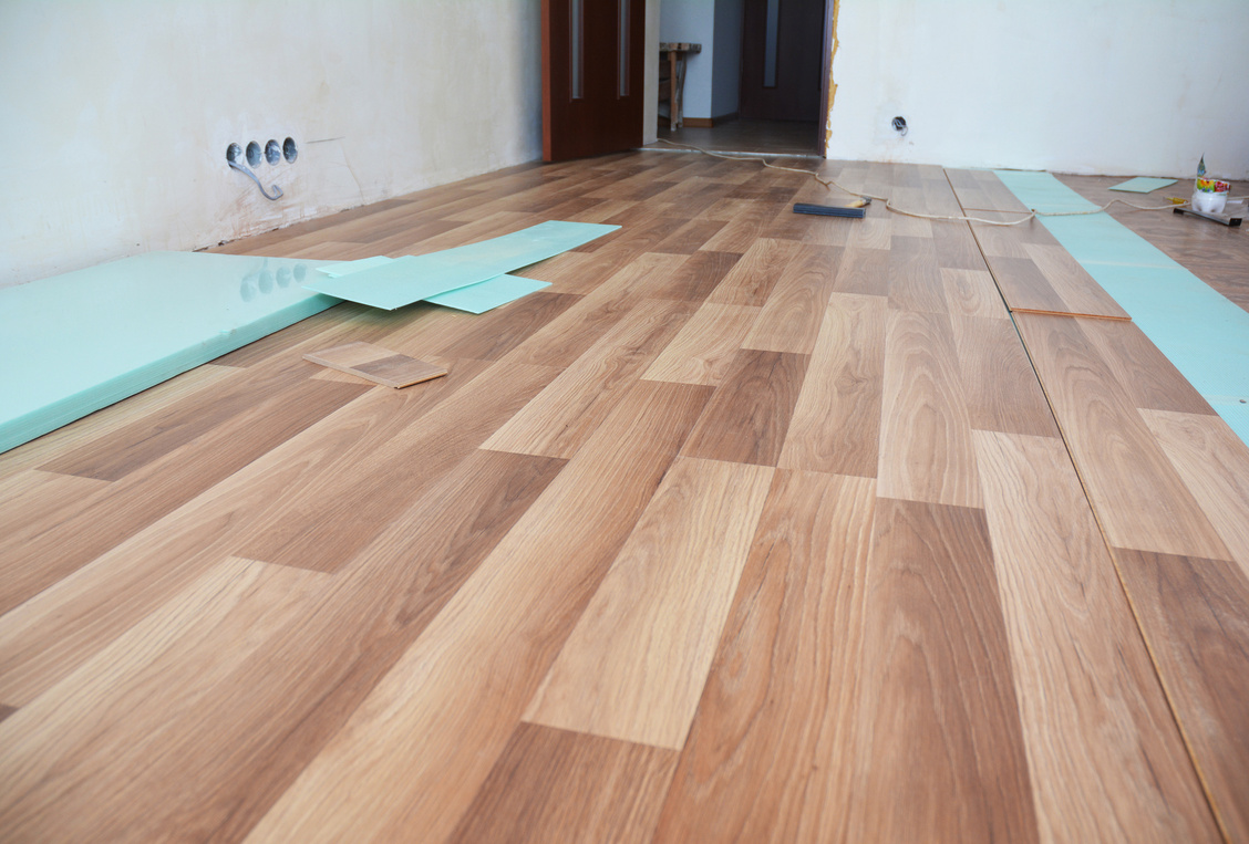 Laminate flooring interior. Installing laminate flooring.